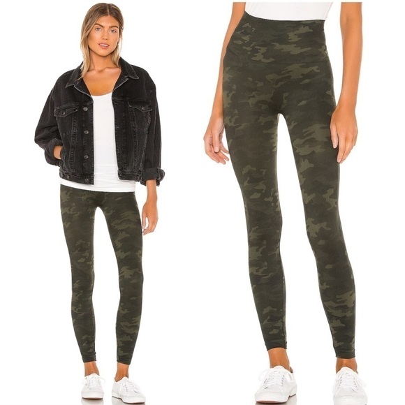 Spanx Look At Me Now Seamless Legging in Green Camo - Picture 2 of 6